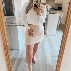 Free people tan knit skirt